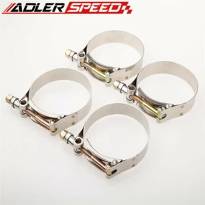 USA 4PCS 1.75" Inch (47mm-55mm) Stainless Steel Turbo Hose Coupler T-bolt Clamps - Foto 1 di 4