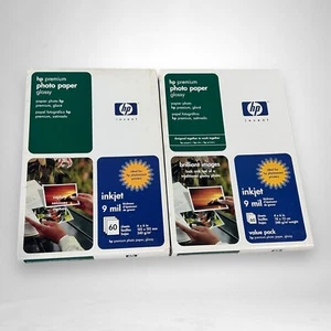 Zestaw 2 HP 60 arkuszy błyszcząca papier fotograficzny premium drukarka atramentowa 4x6 - Zdjęcie 1 z 6