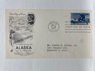 Commemorating the Admission of Alaska US Air Mail Cover FDC (1959) - Image 1 of 2