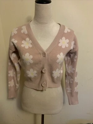 Cárdigan floral rosa Willow & Wind para mujer cuello en V botones talla pequeña  Foto 1 de 4
