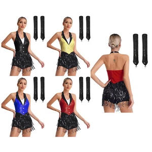 Damen Turnanzüge Gymnastik Outfits Bühne Kostüme Tanz Body Wettbewerb Cha - Bild 1 von 48