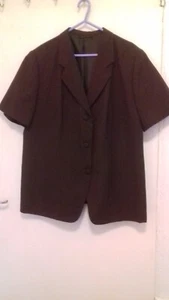 Handmade in Thailand Damen Kurzarm Burgunderrot Smart Dress Jacke-Größe 14 - Bild 1 von 4