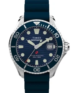 New Timex Blue Mens Analogue Watch Deep Water Meridian TW2W81500 - Picture 1 of 5