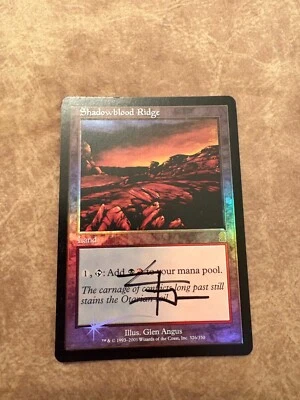 1x MP MTG Shadowblood Ridge Foil Signed Glen Angus - Image 1 of 2