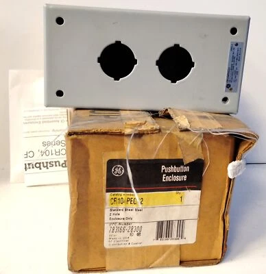 Caja de botón de acero GE CR104PEC12 2 orificios Foto 1 de 4