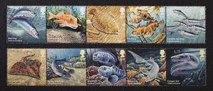 GR BRITAIN 2014 Fish and Marine Life, complete set of 10 stamps Mint NH - Picture 1 of 1