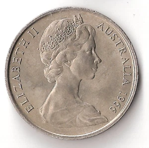 1966 Australia 20 Cents Coin Queen Elizabeth II Duckbill Platypus - Picture 1 of 2