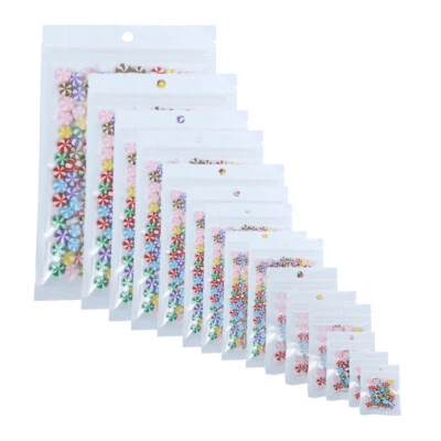 Various QTY and Sizes of White Flat Clear Portable Storage Pouch w/ Hang Hole - Image 1 of 4