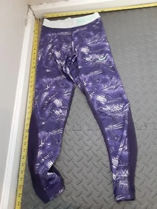 Nike Pro Pants ~ Dri-Fit~ Girls Large ~ Fun Purple Pattern ~ Athletic #S54 - Picture 1 of 3