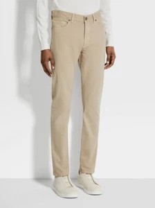 Zegna Stretch Baumwolle gefärbt Roccia City 5-Pocket Jeans Hose Beige Gr. 38 Neu ohne Etikett - 750€ - Bild 1 von 18