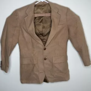 Giacca blazer uomo vintage 100% capelli cammello mongolo legno bottoni accenti lana 39 R - Foto 1 di 10