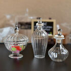 3PC Dollhouse Miniature 1:6 Scale Candy Can Clear Glass Bottle Storage Jar Vase