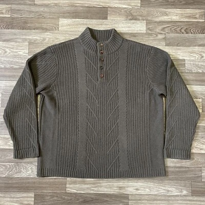 Suéter de lana The Territory Ahead para hombre grande tejido con textura botón Henley Foto 1 de 4