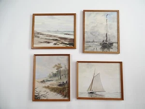 Impresiones en lienzo con marco de madera para pared de barcos de mar náuticos estilo vintage - Imagen 1 de 15