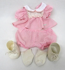 Vtg Cabbage Patch Kids Pink Polka Dot Dress Bloomers - Picture 1 of 13