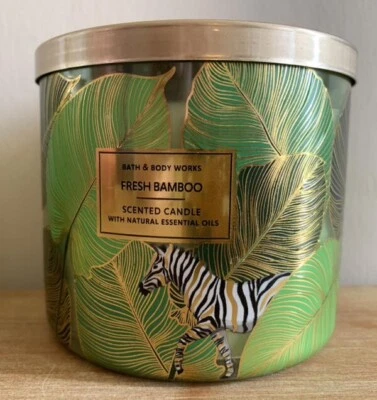 NEW BATH & BODY WORKS FRESH BAMBOO 14.5 3 WICK CANDLE JASMINE GRASSES SCENTED - Image 1 of 3