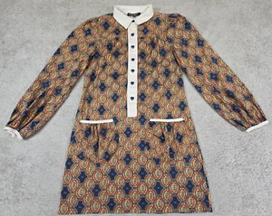 Vintage Betsy Johnson Black Label Button Down Tunic Dress w/ Heart Buttons Sz 4 - Picture 1 of 9