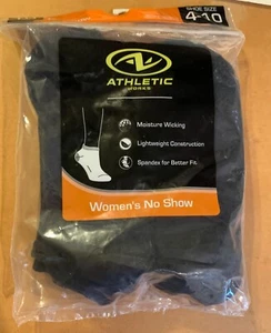 Nuevo en paquete Calcetines NEGROS para mujer Athletic Works No Show - Espectáculo que absorbe la humedad talla 4-10 - Imagen 1 de 5