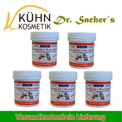 Dr. Sachers Teufelskralle Murmeltier Gel Creme 5 x 125ml Hautpflege Massage Gel