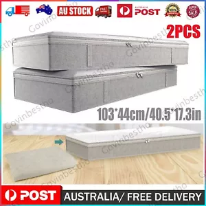 2x Removable Under-Bed Storage Box Large-Capacity Foldable Non-Woven Storage Box - Picture 1 of 8