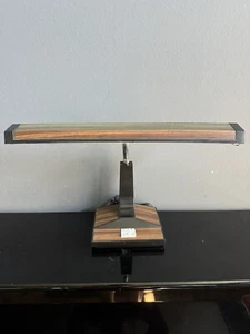 VTG Woodgrain Desk Lamp Underwriters Laboratories Gooseneck Office Bankers - Picture 1 of 7
