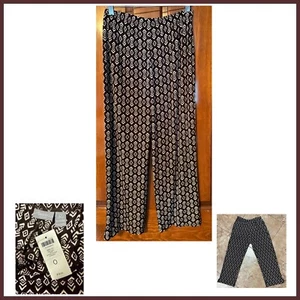PANTALONES DE CHOCOLATE CHICO'S VIAJEROS TRIBAL GEO CARM CROP CHIP NUEVOS CON ETIQUETAS $79 CHICOS 0=4/6 - Imagen 1 de 6