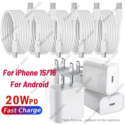 New Fast Charger USB C Type C Cable Lot For iPhone 15 16 Pro Max Plus Samsung - Image 1 of 4