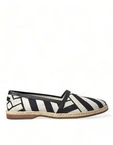 Dolce & Gabbana Chic Gestreift Leinen Herren Espadrille Authentisch - Bild 1 von 6