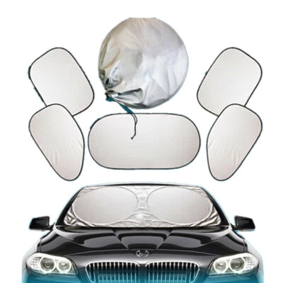 Car Window Sun Shade  Visor Folding Cover Block UV Protect Silver 6Pcs Accessory - Image 1 of 4