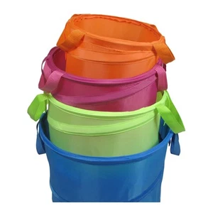 Four Pop Up Buckets in , Side Handles, Muliple Size and Colors, Folds Flat - Picture 1 of 6