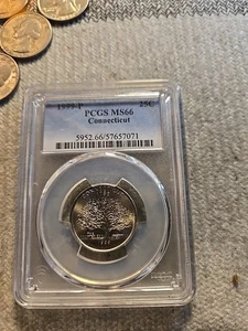 1999 p connecticut state quarter Pcgs Ms 66 - Picture 1 of 2