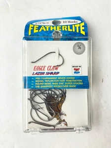 Eagle Claw Lazer Sharp Featherlite Fishing Hooks L757G -#1/0, 10pcs - Picture 1 of 2