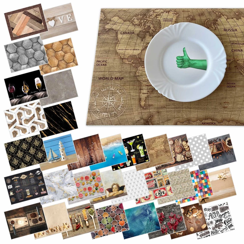 Tischset Platzset Platzdeckchen abwaschbar Tischmatte PVC Platzmatte 30x45cm - Bild 1 von 1