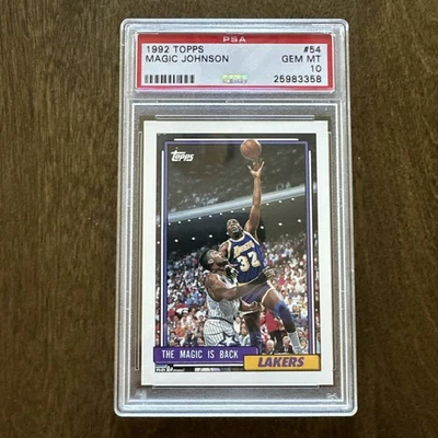 1992-93 Topps “The Magic Is Back” Magic Johnson PSA 10 #54 Los Angeles Lakers Foto 1 de 2