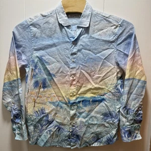 Camicia Tommy Bahama Forte Del Marmi Taglia Media Multicolore 100% Lino - Foto 1 di 8