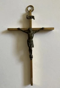 Vintage Brass Cross Crucifix INRI 6” - Foto 1 di 10