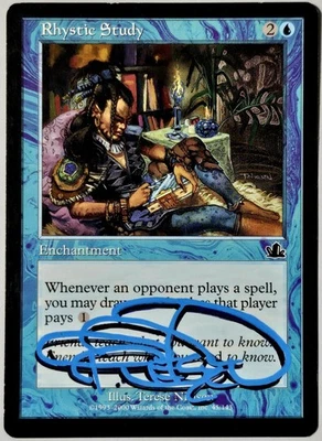 RHYSTIC STUDY Terese Nielsen ARTIST SIGNED MTG Autograph Prophecy Non-Foil Magic - Image 1 of 2