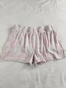 Kikit Shorts L Women Pink White Tie Dye Lounge Elastic Waist Soft Casual Comfy - Picture 1 of 6
