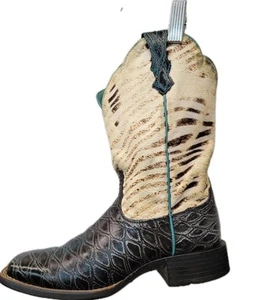 ARIAT Exotic Animal Print Boots Zebra Croc Design Size 8.5B Sueded Uppers! - Bild 1 von 10
