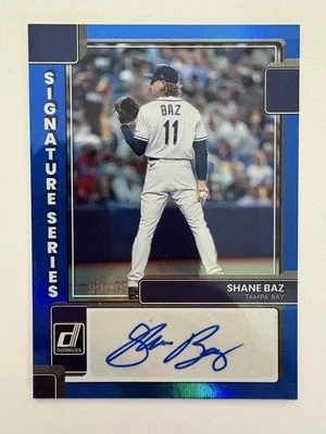 2022 Shane Baz Panini Donruss Signature Series Blue #99/99 Rookie Auto - Image 1 of 2