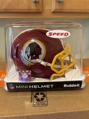 Washington Redskins Custom Mini Football Helmet Riddell Speed With Box Throwback - Image 1 of 4