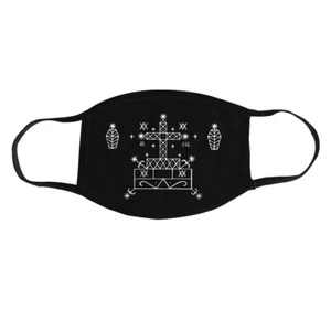 Baron Samedi Voodoo Veve Face Mask - Occult Gothic Pentagram Star Witchcraft - Picture 1 of 3