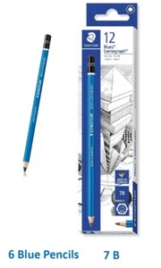 Staedtler Mars Lumograph 100-7B Made in Germany x 6 Graphite Pencils B472 - Picture 1 of 1