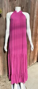 Stunning Women’s Halter Neck Summer Maxi Dress, Fuchsia, Size Large, New W/ Tags - Picture 1 of 14