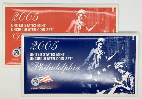 2005-P&D 22-Coin Satin Finish US Mint Set with COA Cover