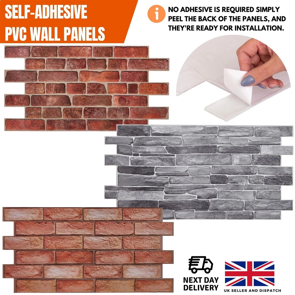 Self Adhesive 3D Wall Panels - PVC Cladding | Faux Stone & Brick Effect Designs - Image 1 of 1