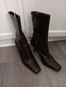 BRUNO MAGLI ITALY BROWN LEATHER SIDE ZIP BOOTS 10 1/2 B - Picture 1 of 16
