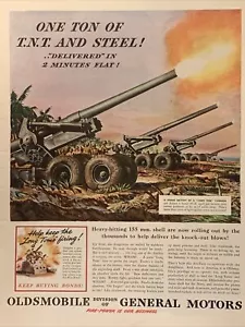 Stampa Oldsmobile d'epoca 1945 come, una tonnellata di T.N.T e acciaio! - Foto 1 di 1