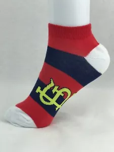 St. Louis Cardinals calze alla caviglia donna a righe professionali rosso navy giallo logo piede - Foto 1 di 2