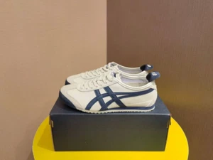 999 Onitsuka Tiger México 66 Zapatos Planos Beige/Azul Marino Retro Zapatos Informales - Imagen 1 de 14